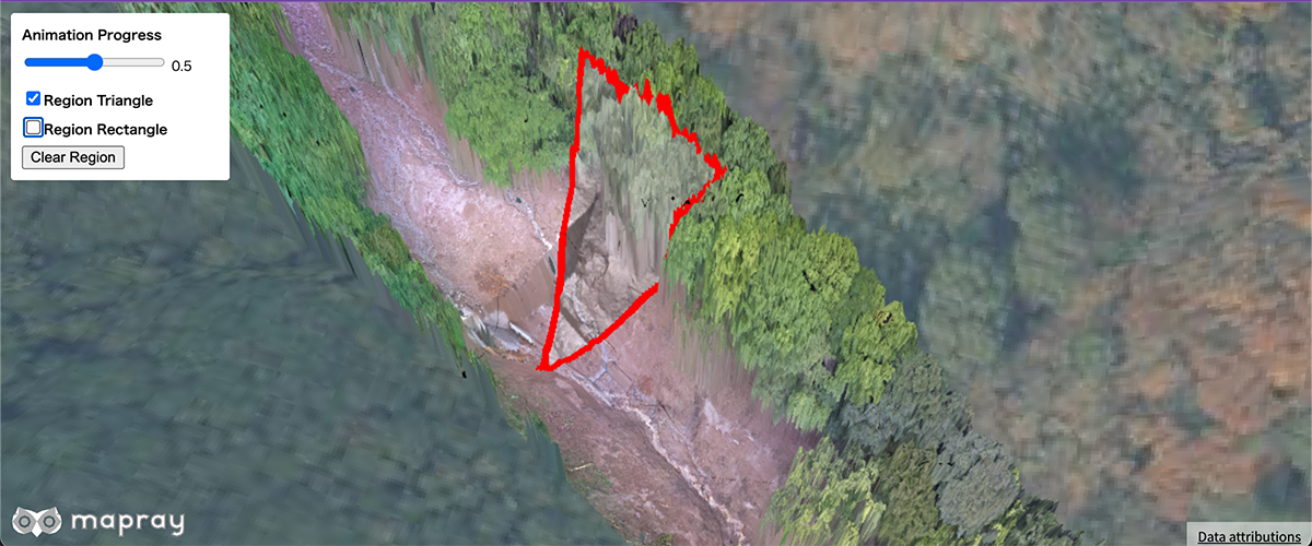 Display Image animation of rastermap tiles with region