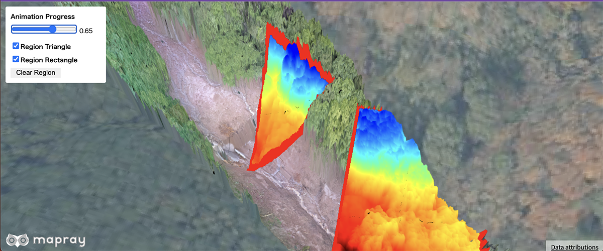 Display Contour animation of rastermap tiles with region