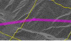 幅10 pixel の LineEntity の連結部分を半透明で表示した図