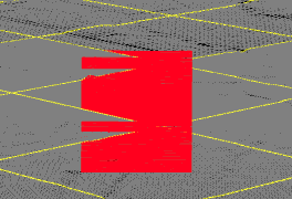 LineEntity の Clamp で境界部分をワイヤーフレームで表示した図