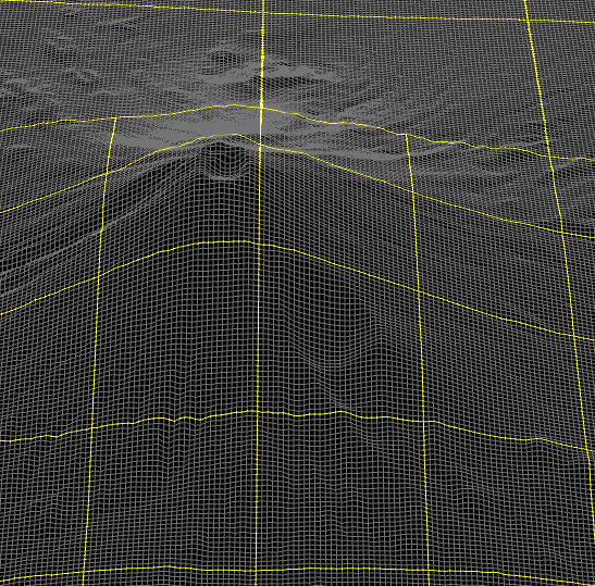 分割度6の富士山周辺のワイヤーフレーム